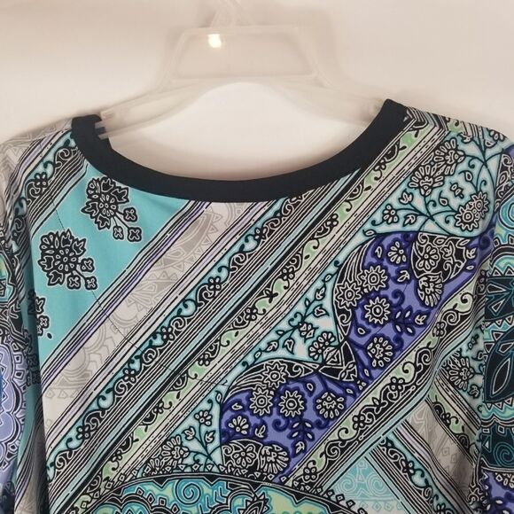 JM COLLECTION TUNIC TOP W/CHAIN DETAIL. SZ L - Picture 13 of 16